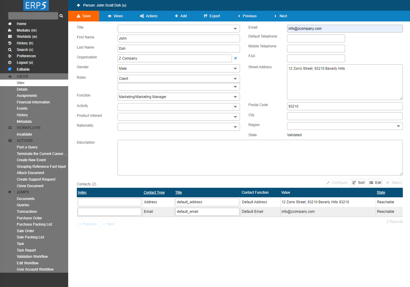 Set relation: choose the existing organisation 2