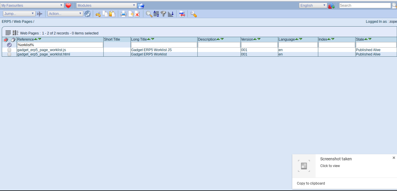 Wendelin-ERP5 - Clone Worklist Gadget