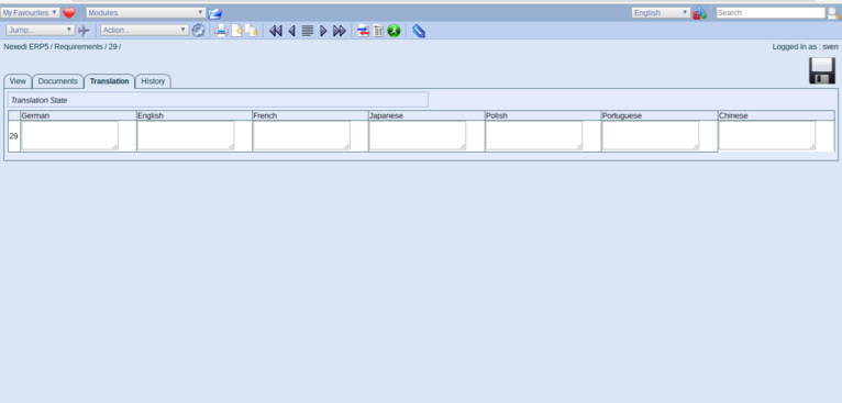 ERP5 Documentation | Screenshot Translation Tab