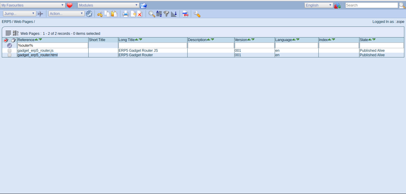 Wendelin-ERP5 - Web Page Module